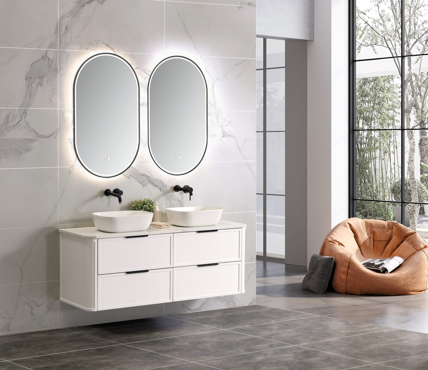 Darlington 1800 Wall Hung Vanity – Matte White