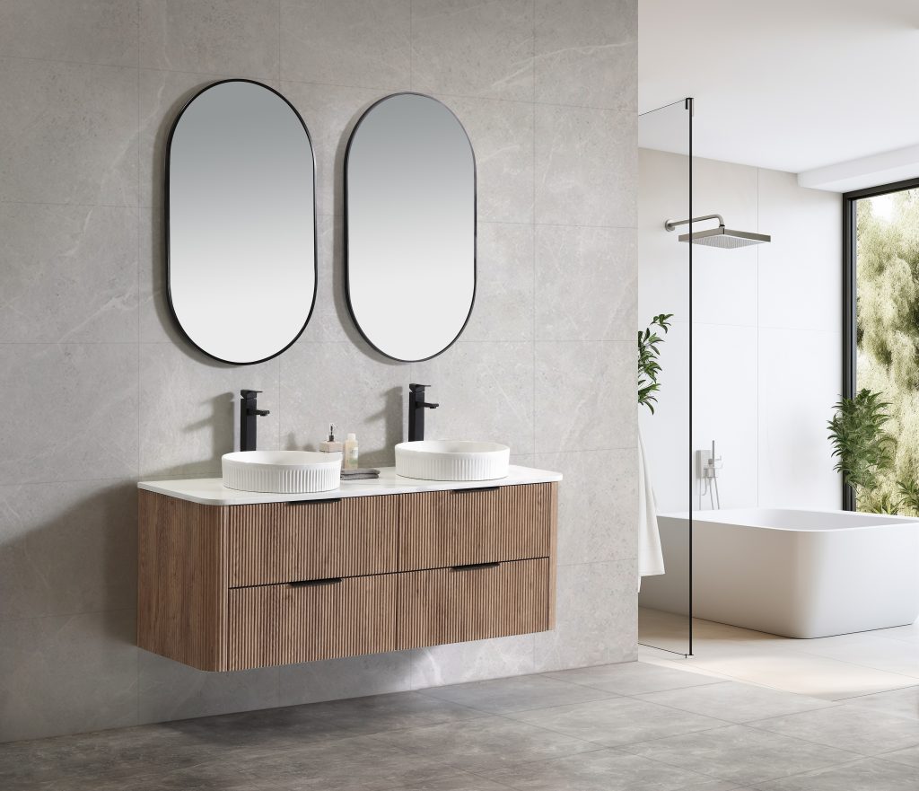 Kayla 1500 Fluted Wall Hung Vanity – Tas Oak