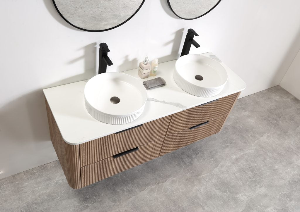 Kayla 1500 Fluted Wall Hung Vanity – Tas Oak