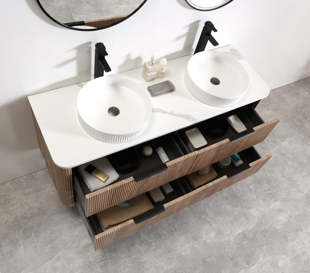 Kayla 1500 Fluted Wall Hung Vanity – Tas Oak