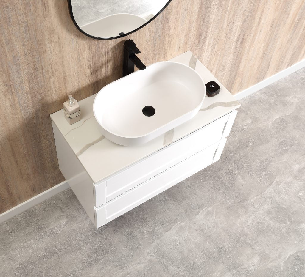 Victoria 900 Wall Hung Vanity – Matte White