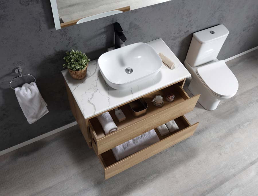 Edge 900 Wall Hung Vanity – Bamboo Oak