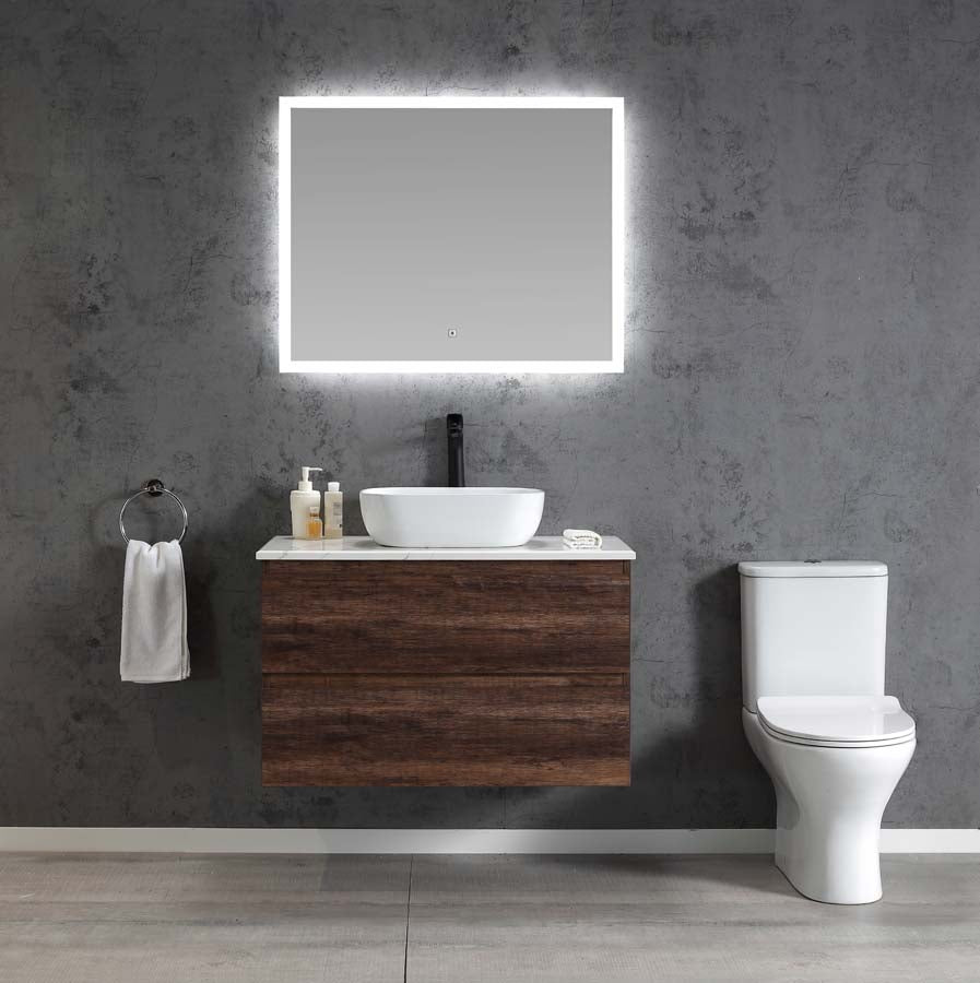 Edge 900 Wall Hung Vanity – Walnut