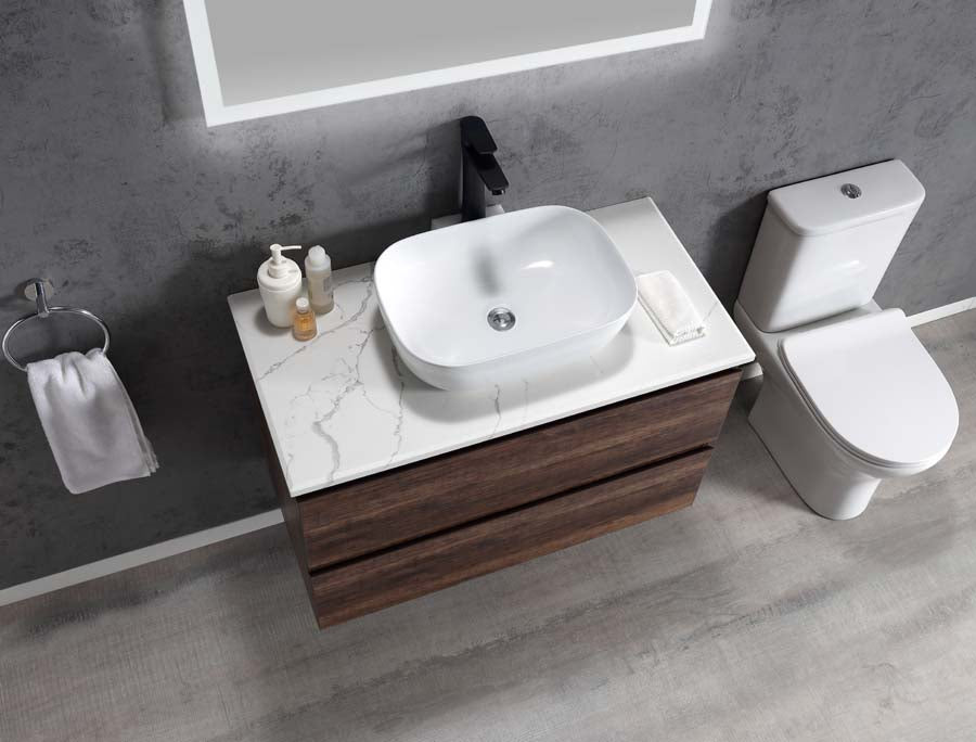 Edge 900 Wall Hung Vanity – Walnut
