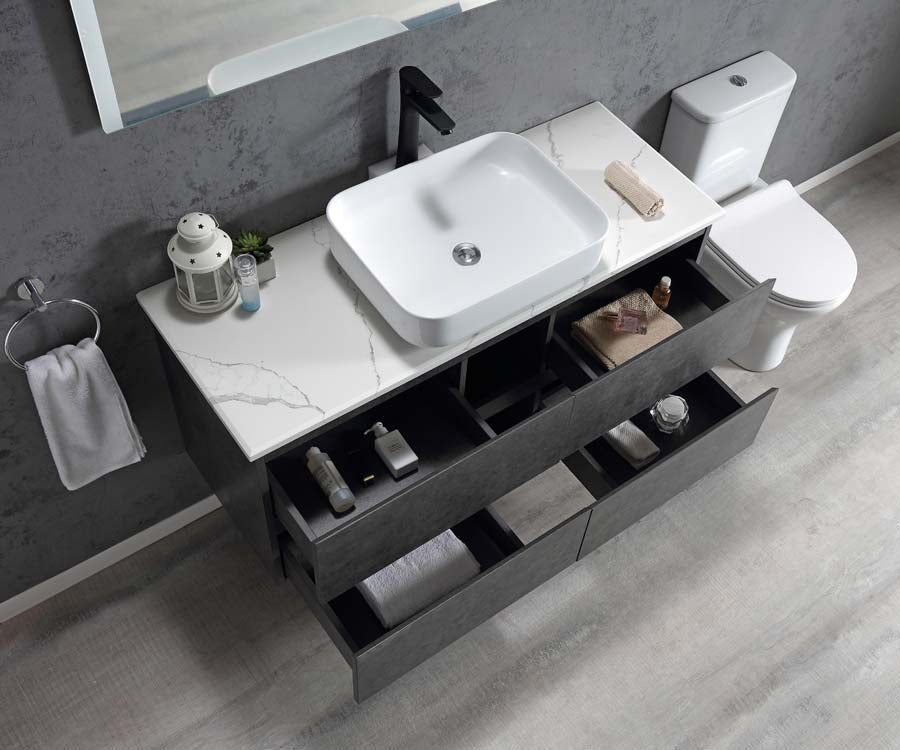 Edge 1200 Wall Hung Vanity – Gun Metal