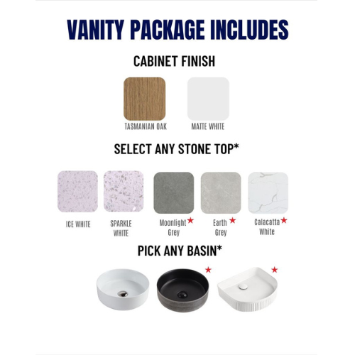 California 900 Wall Hung Vanity – Tasmania Oak