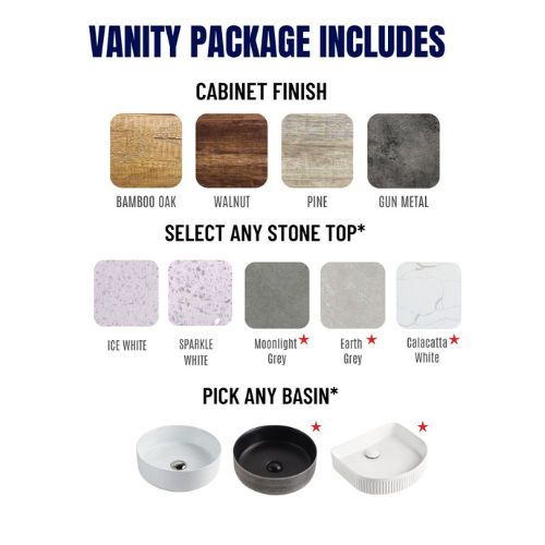 Edge 900 Wall Hung Vanity – Walnut