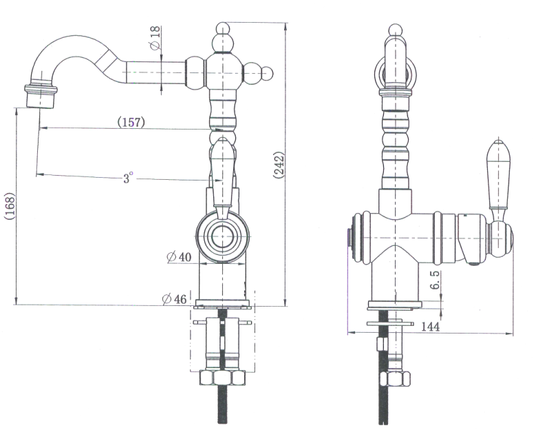 Bordeaux High Rise Basin Mixer