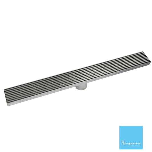 FLOOR LONG DRAIN - 300MM GRATE COVER 316 S/STEEL SUIT 50MM OUTLET