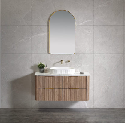 Kayla 1200 Fluted Wall Hung Vanity – Tas Oak