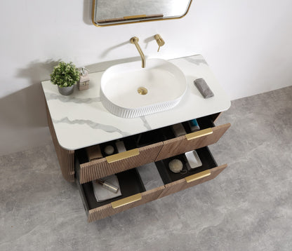 Kayla 1200 Fluted Wall Hung Vanity – Tas Oak