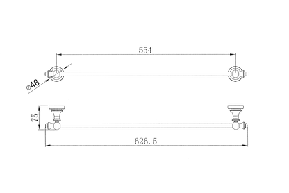 Medoc Single Towel Rail 750mm