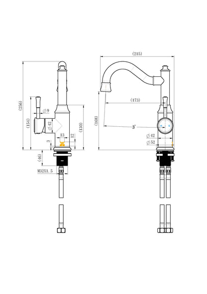 Montpellier Shepherd’s Crook High Rise Basin Mixer