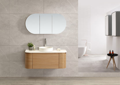 Milan 1200mm Wall Hung Vanity – Natural Oak