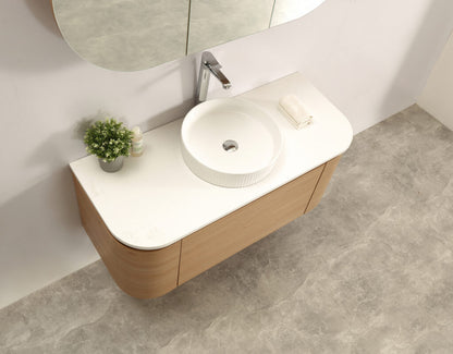 Milan 1200mm Wall Hung Vanity – Natural Oak