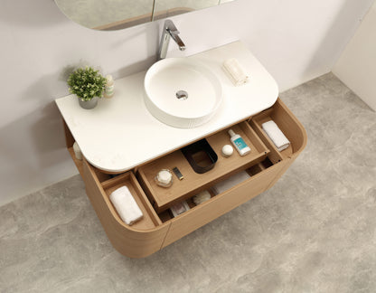 Milan 1200mm Wall Hung Vanity – Natural Oak