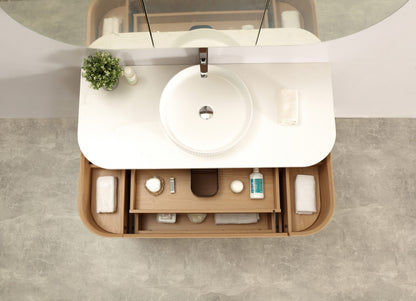 Milan 1200mm Wall Hung Vanity – Natural Oak