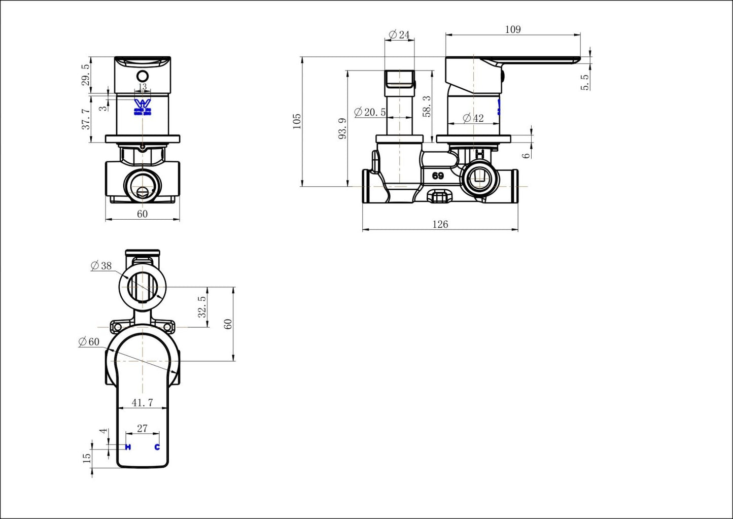 Nova Shower Diverter