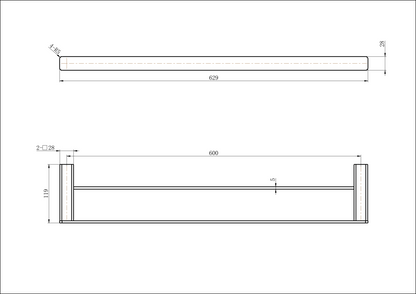 Nova Double Towel Rail 600mm