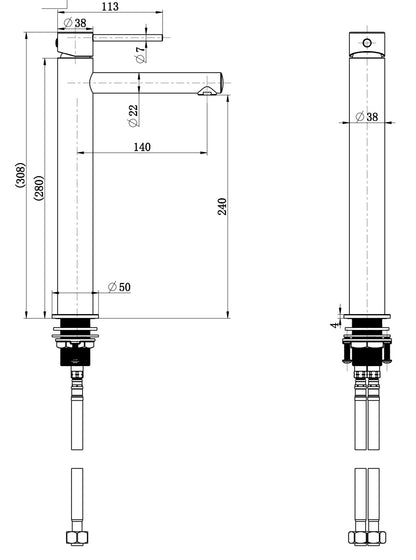 Star Mini High Rise Basin Mixer