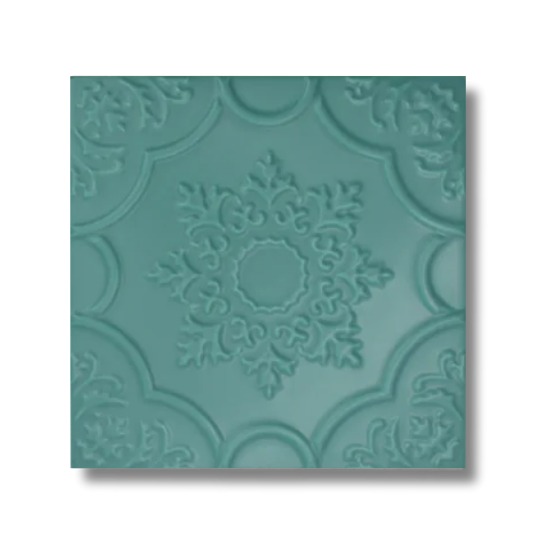 LUXURY - tiffany blue datura pattern