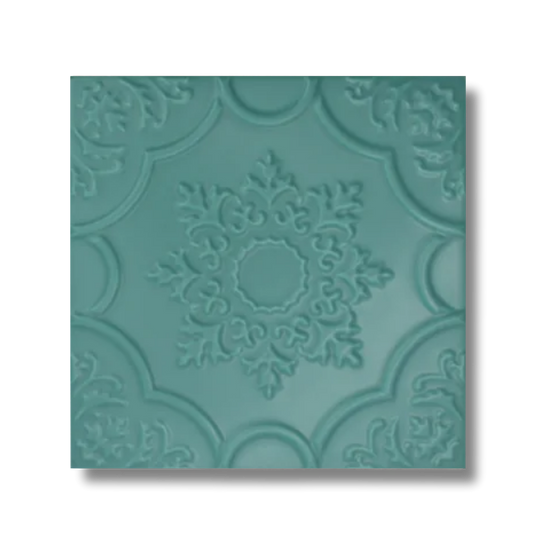 LUXURY - tiffany blue datura pattern